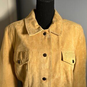 April Cornell Suede Tan Jean Jacket, Size Large, NWT